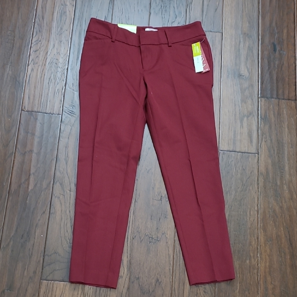 NWT Merona Berry Maroon Modern Fit Ankle Pants size 6